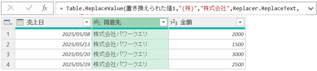 法人格の表記統一後の画面